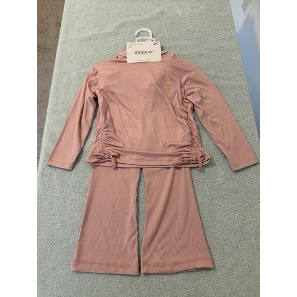 RBX Other - RBX Toddler Girls 2Pc Active Set 2T Bleached Mauve Ribbed Flare Pants NWT
